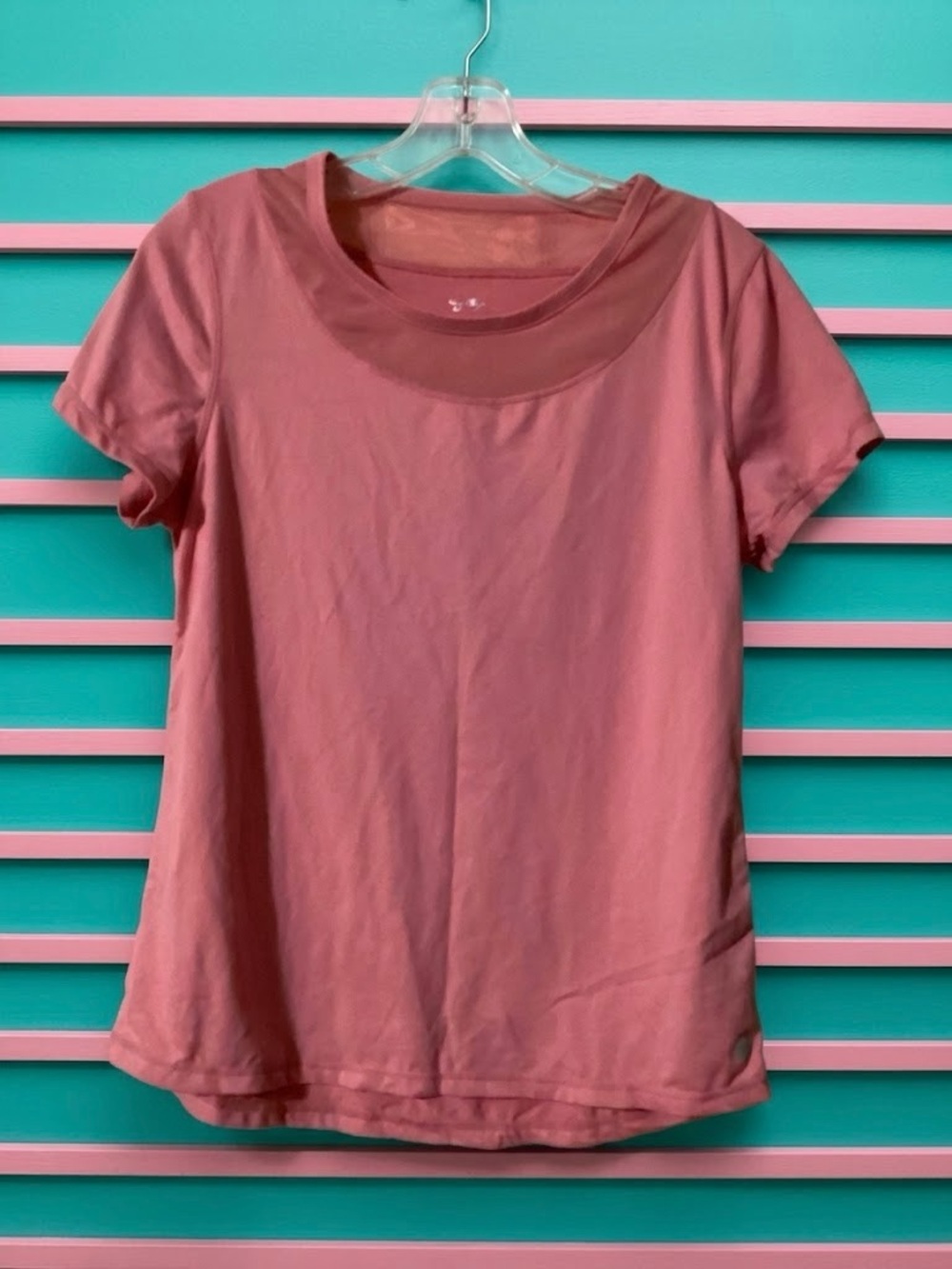 Gottex Studio Mesh Trim Short Sleeve Activewear Top